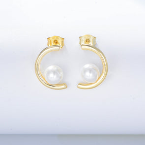 C Design Pearls Studding Earrings