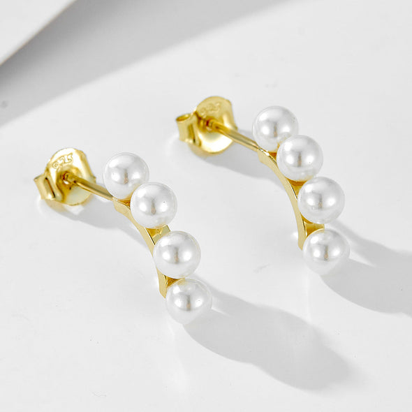 Classic Sterling Silver Pearl Earrings