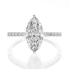 Marquise Cut Moissanite Engagement Ring In Sterling Silver