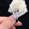 1.5ct Pear Cut 18K White Gold Plated Wedding Ring Set