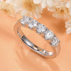 Five Stone 18K White Gold Plated Moissanite Wedding Band