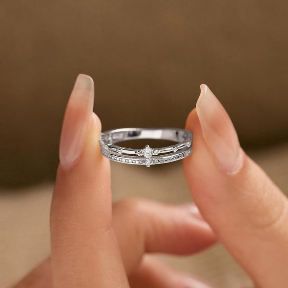 Double-layer Design 14K Gold Plated Wedding Band