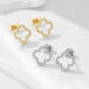 Four-leaf Clover Hollow Design Sterling Silver Earrings