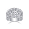 Luxury Moissanite 18K White Gold Plated Sterling Silver Wedding Band