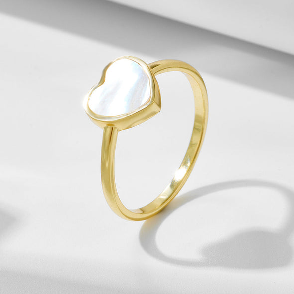 Sweet Shell Heart Shape Sterling Silver Ring