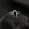 Simple Black Onyx Sterling Silver Engagement Ring