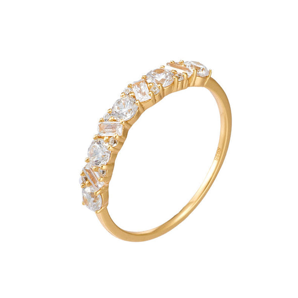 Elegant Half Eternity Sterling Silver Wedding Band