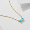 Simple design 925 Sterling Silver birth stone necklace