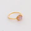 Classic Natural Strawberry Crystal Sterling Silver Ring
