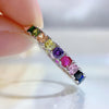 Rainbow Eternity Sterling Silver Women's Wedding Band