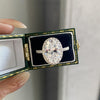 Exquisite Oval Cut Halo Sterling Silver Engagement Ring