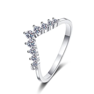 Sweet Crown Design Sterling Silver Wedding Band