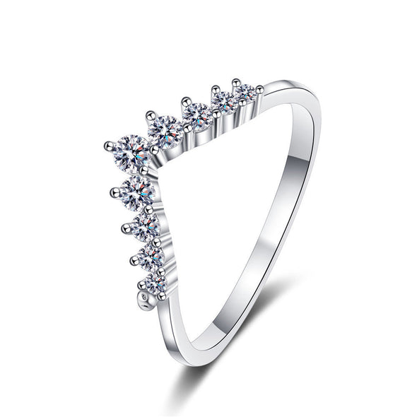 Sweet Crown Design Sterling Silver Wedding Band