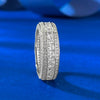Exquisite 5 Rows Eternity Sterling Silver Wedding Women's Band