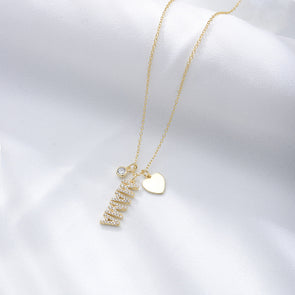 Simple MAMA Design Silver Necklace For Mom