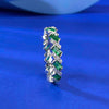 Emerlad Green Eternity Sterling Silver Band