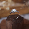Sweet Leaves Design Opal Sterling Silver Ring