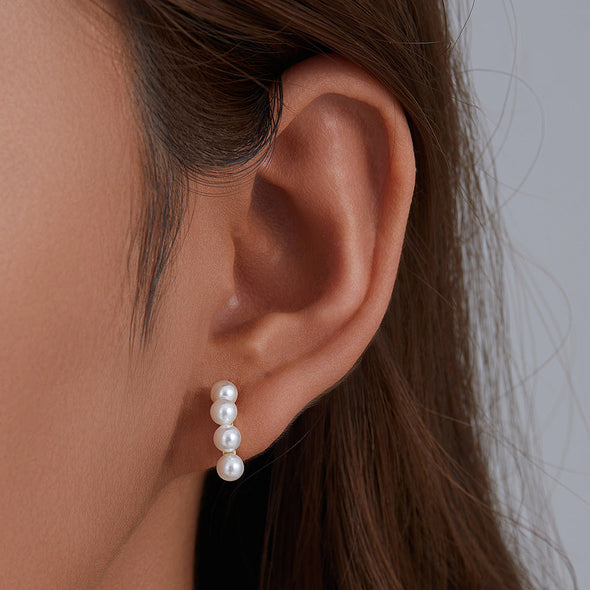 Classic Sterling Silver Pearl Earrings