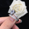 1.5ct Pear Cut 18K White Gold Plated Wedding Ring Set