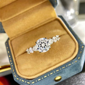 2.0ct Round Cut in Sterling Silver Engagement Ring