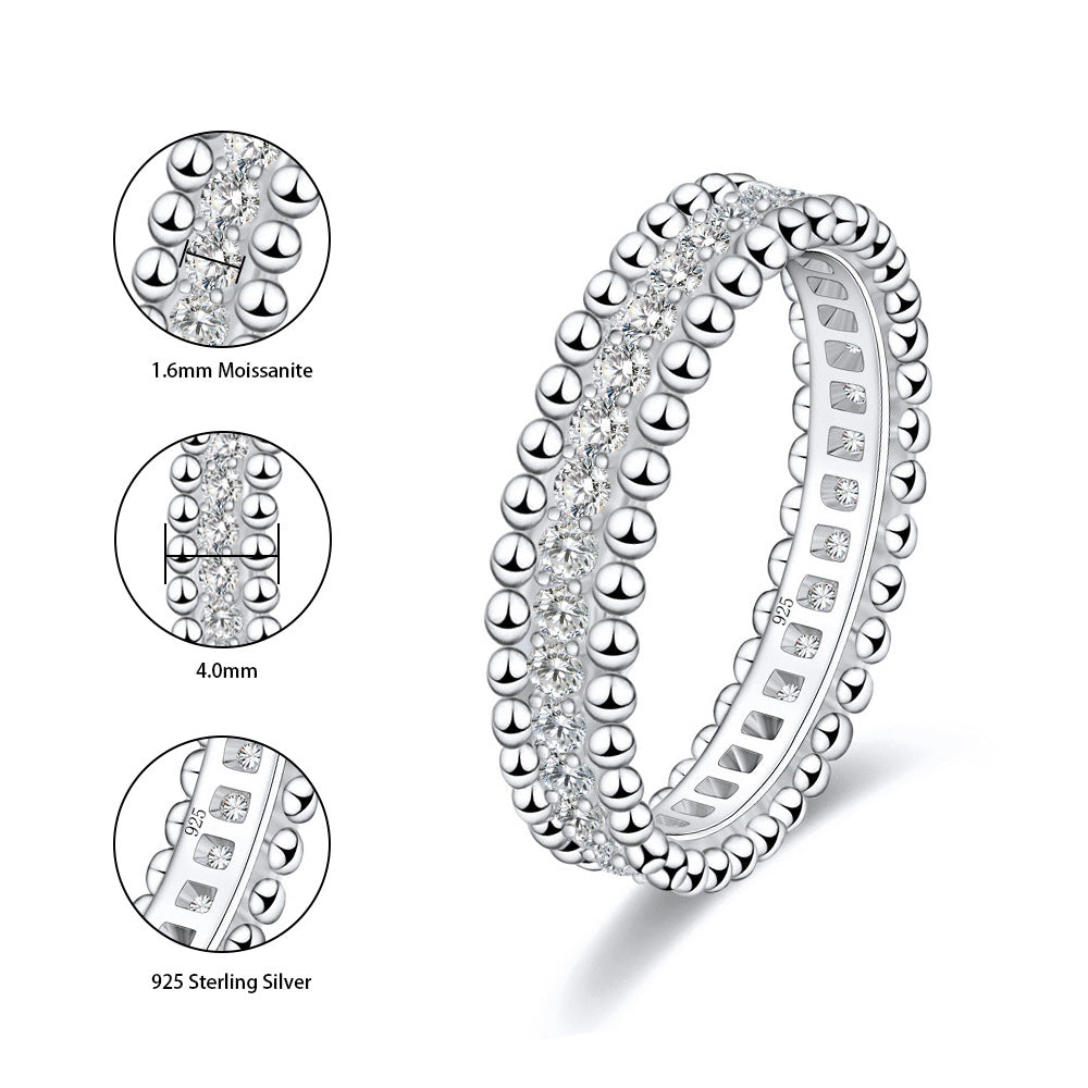 Round Cut Paved Moissanite 18k Gold Plated Band