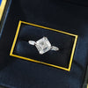 Classic Asscher Cut Solitaire Engagement Ring in Sterling Silver