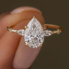 Stunning Pear Cut Moissanite Engagement Ring