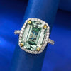 Exquisite Tourmaline Green Sterling Silver Engagement Ring