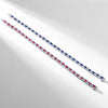 Round Cut Lab-Grown White & Ruby Tennis Bracelet For Women