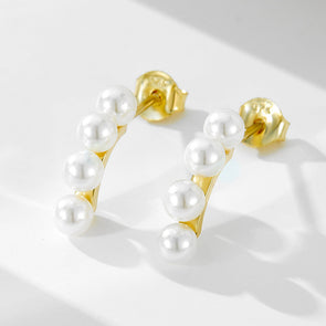 Classic Sterling Silver Pearl Earrings