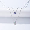 Devil Eye Hamsa Palm Double Layed Necklace
