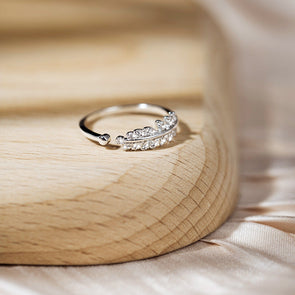 Adjustable Leaves Design Sterling Silver Ring