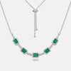 Luxury Emerald Green White Gold Plated Necklace