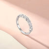 Unique Heart Round Cut Half Eterniry Silver Women's Wedding Band