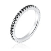 Unique Black Moissanite Eternity 18k White Gold Plated Wedding Band