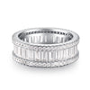 Three Rows Design Paved Sterling Silver Wedding Band