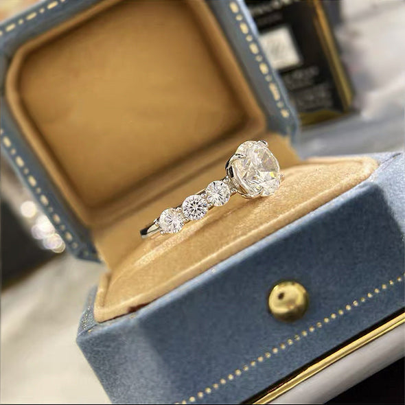 2.0ct Round Cut in Sterling Silver Engagement Ring