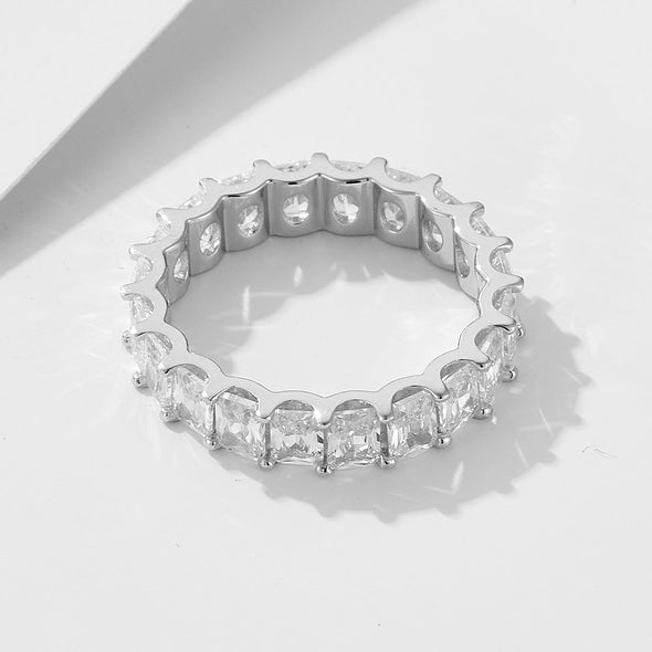 Elegant Sterling Silver Eternity Wedding Band