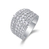 Luxury Moissanite 18K White Gold Plated Sterling Silver Wedding Band
