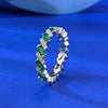 Emerlad Green Eternity Sterling Silver Band