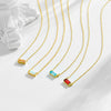 Simple design 925 Sterling Silver birth stone necklace