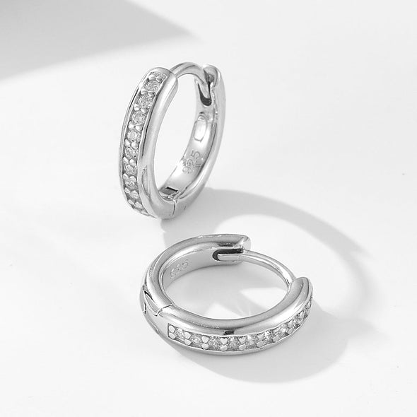 Classic Paved Sterling Silver Drop Earrings