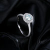 Halo 0.5CT Green Moissanite Silver Ring