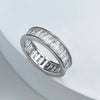 Gorgeous Princess Cut Paved Sterling Silver Wedding Band