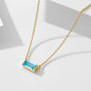 Simple design 925 Sterling Silver birth stone necklace