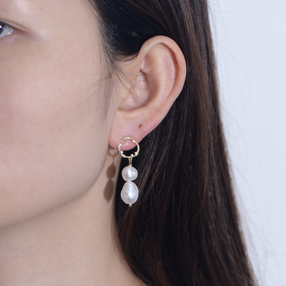 Vintage Baroque Pearls Drop Earrings