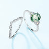 2 Pcs Natural Green Moss Agate Ring Set For Women