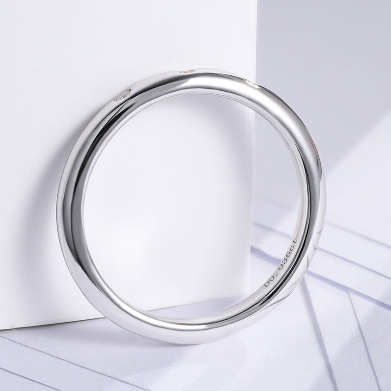 Classic Moissanite 18k White Gold Plated Band