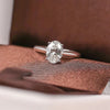 Classic Oval Cut Moissanite Sterling Silver Engagement Ring