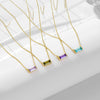 Simple design 925 Sterling Silver birth stone necklace